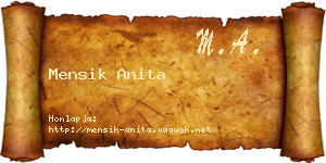 Mensik Anita névjegykártya